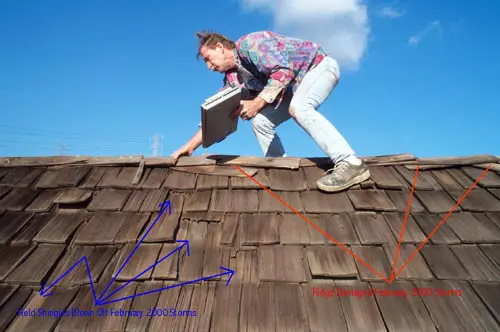 Roof ridge inspection — early detection of wind and water damage before it becomes catastrophic © KAB/LSI