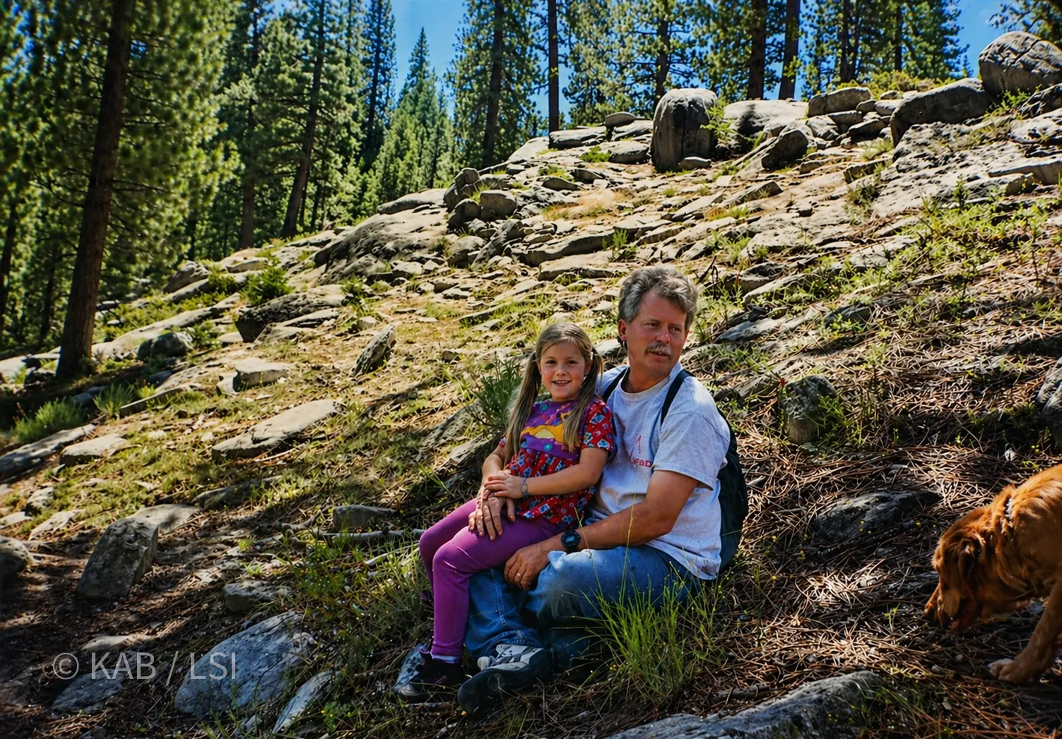 Keith Bennett and his daughter Megan on a family camping trip in 1995, when Megan was approximately seven years old.