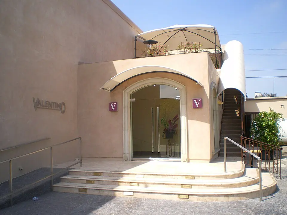 Entrance of Valentino Restaurant on Pico Boulevard, Santa Monica