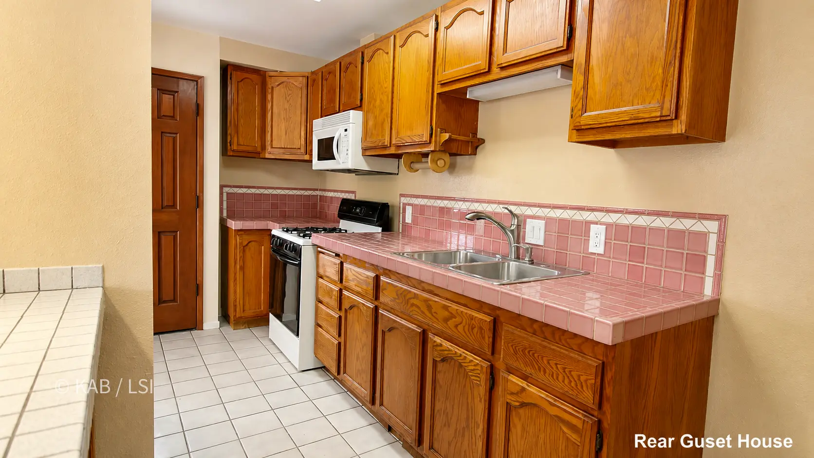 Full kitchen inside the eight-hundred-square-foot ADU above the garage.