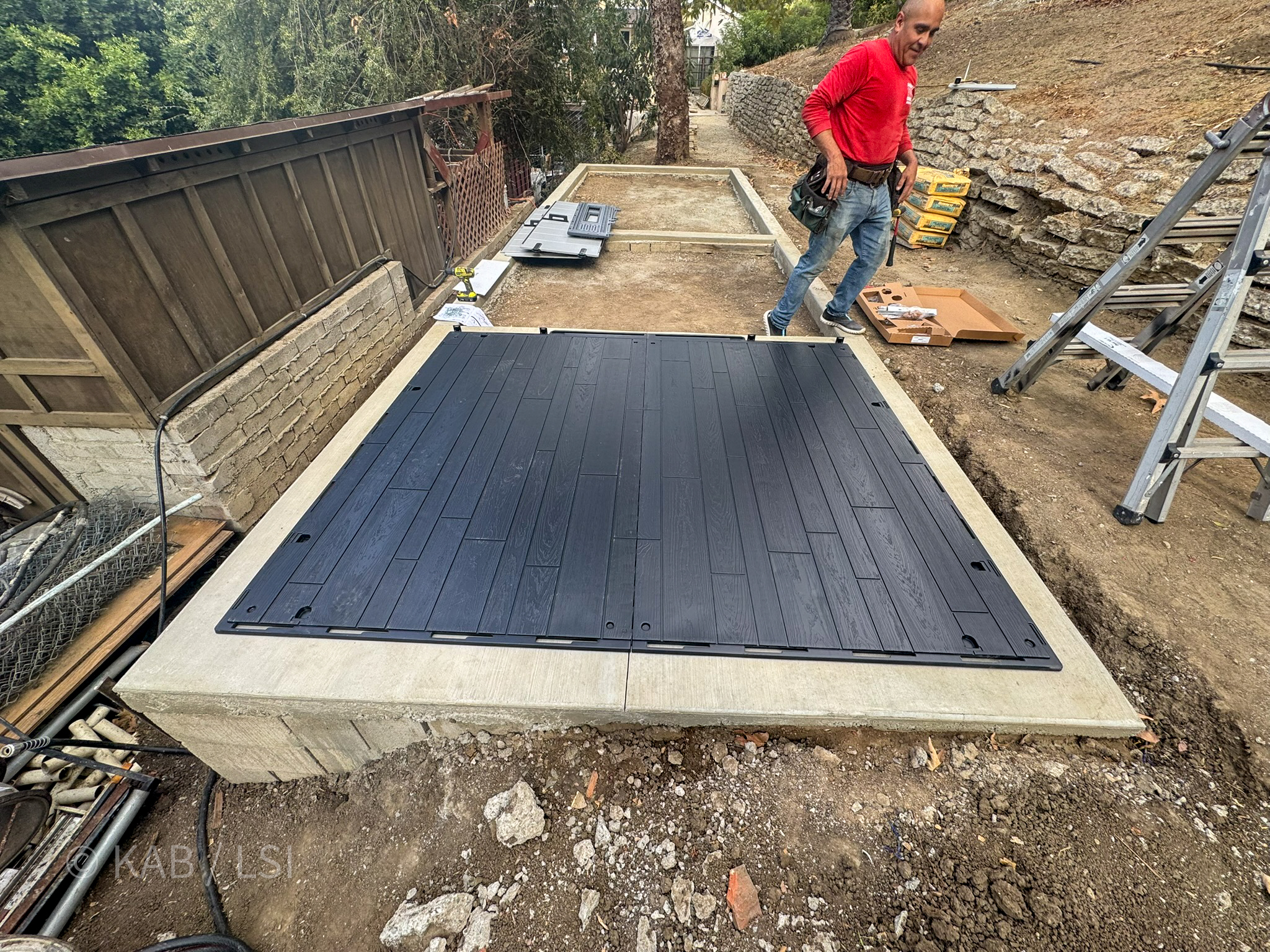 Base deck on cured pad