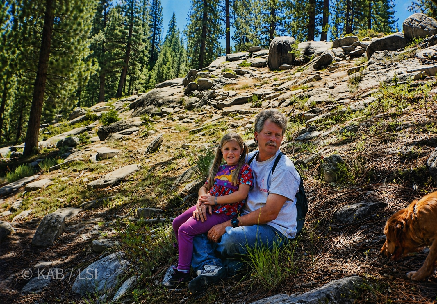 Keith Bennett and his daughter Megan on a family camping trip in 1995, when Megan was approximately seven years old.