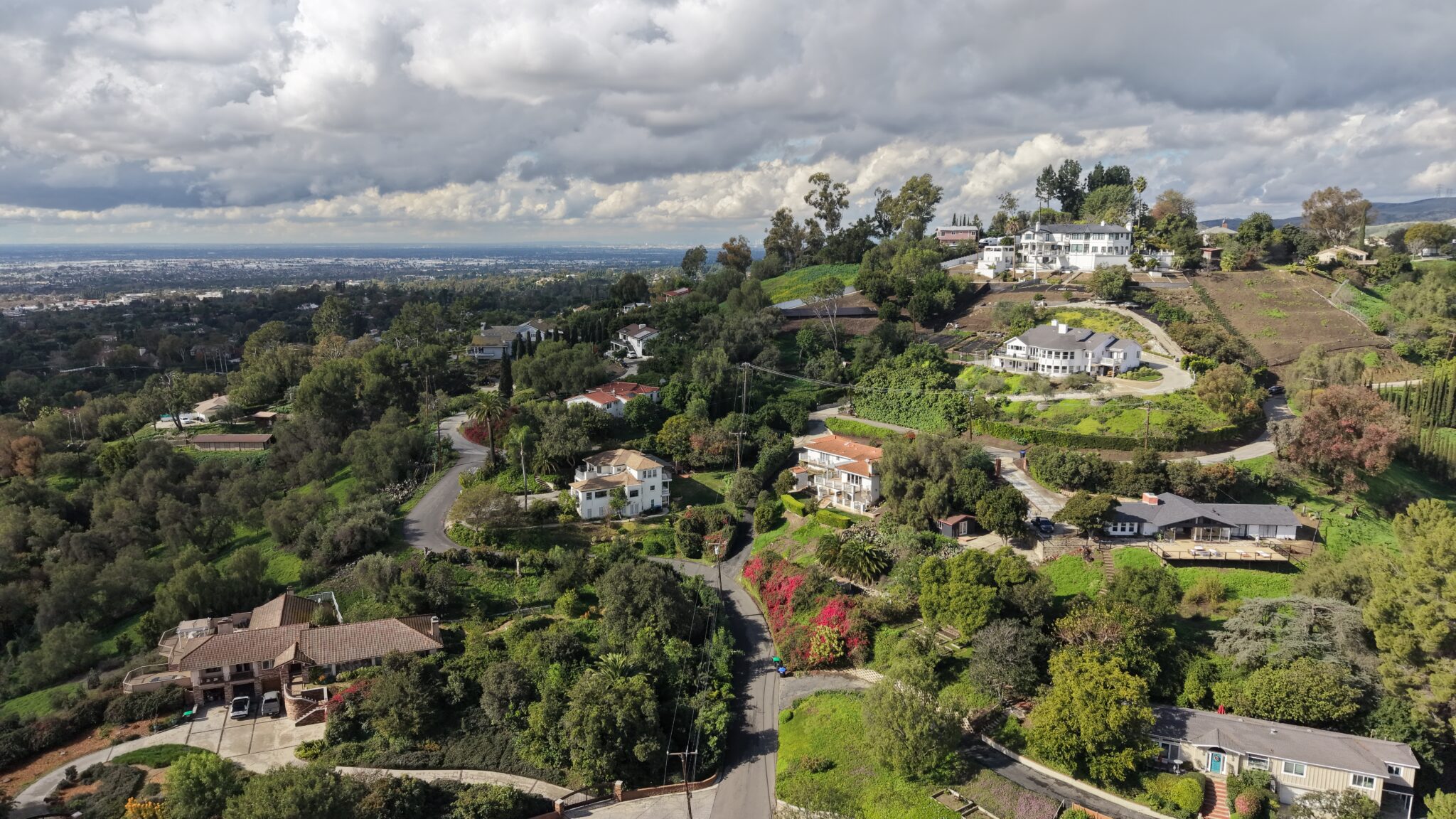 La Habra Heights — aerial view looking east