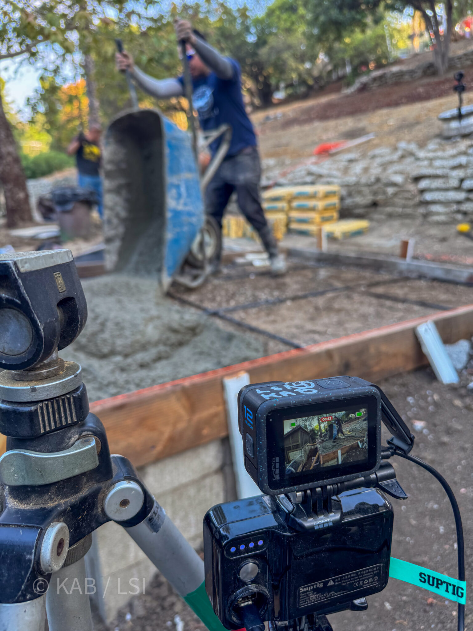 Filming the concrete pour for evaluation