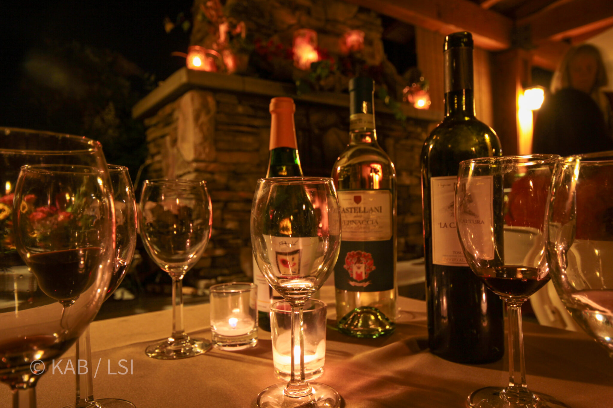 Candlelit outdoor evening gathering La Habra Heights backyard